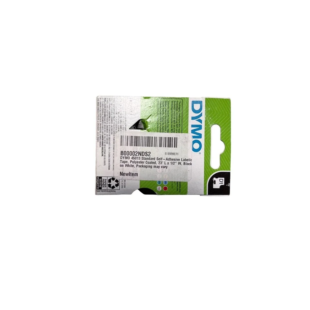 3X DYMO Standard Labeling Tape Black on White 1/2‎ in x 23 ft Label Maker 45013